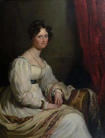 Portrait of a young lady in an interior 1826, George Hayter